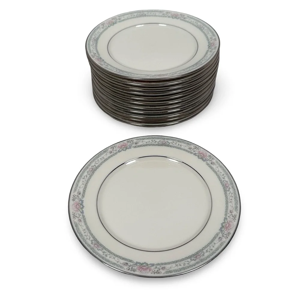 Lenox Charleston Bread Plates Set of 12‎ Cosmopolitan Collection Platinum Trim